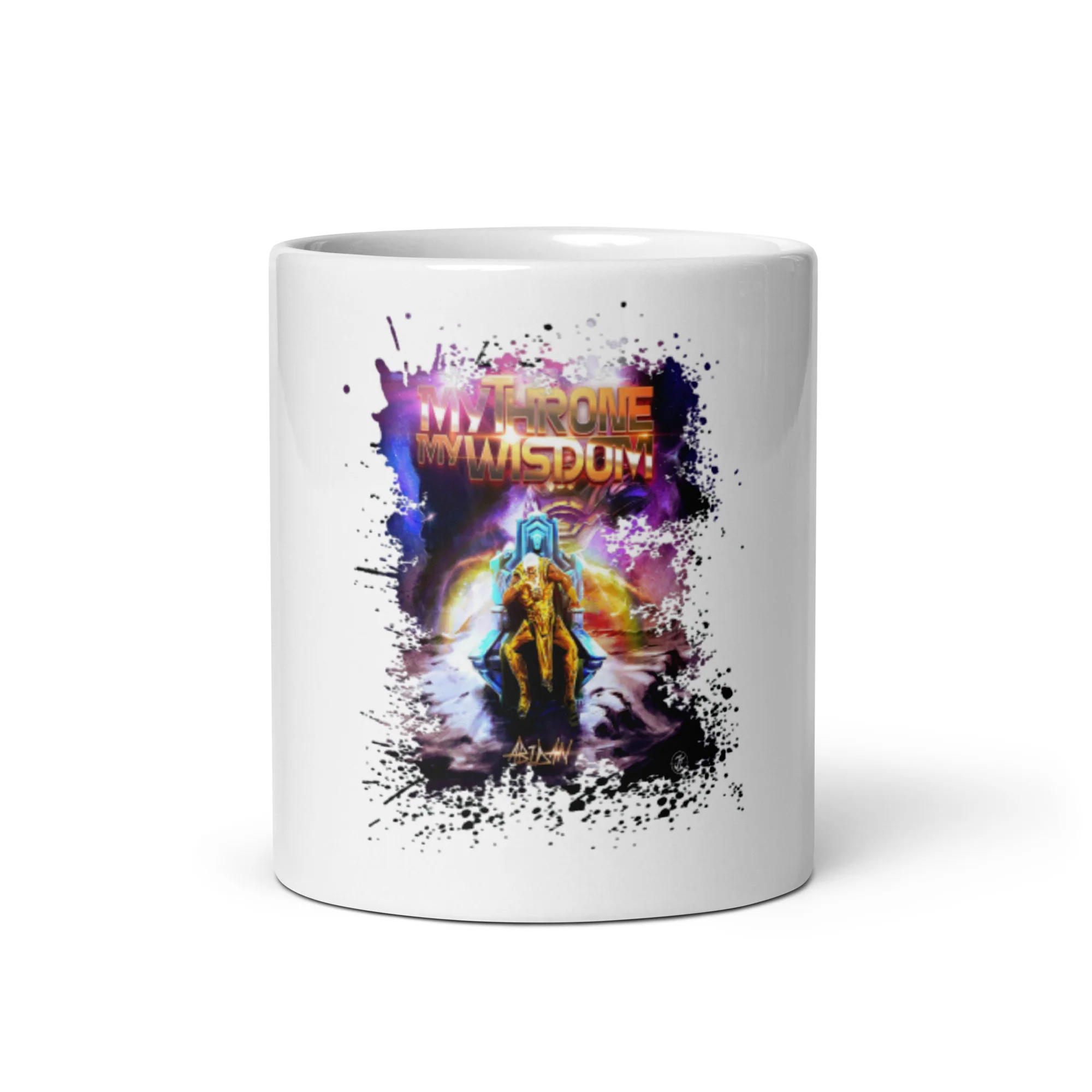 ABIDAN'S ALBUM - MY THRONE MY WISDOM - WHITE GLOSSY MUG - Image 3
