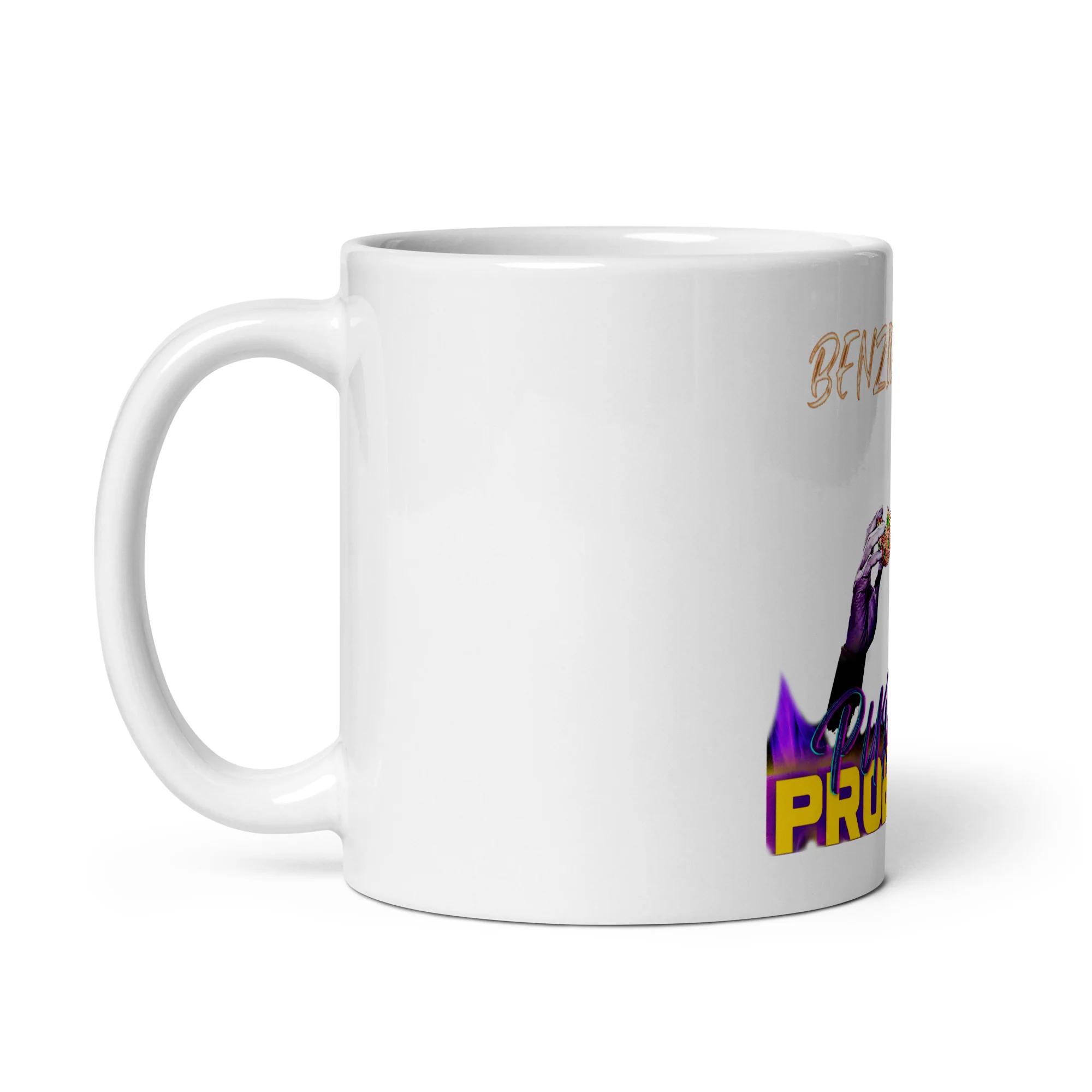 BENZION JUDAH - PURPLE PROBLEMS - WHITE GLOSSY MUG - Image 3