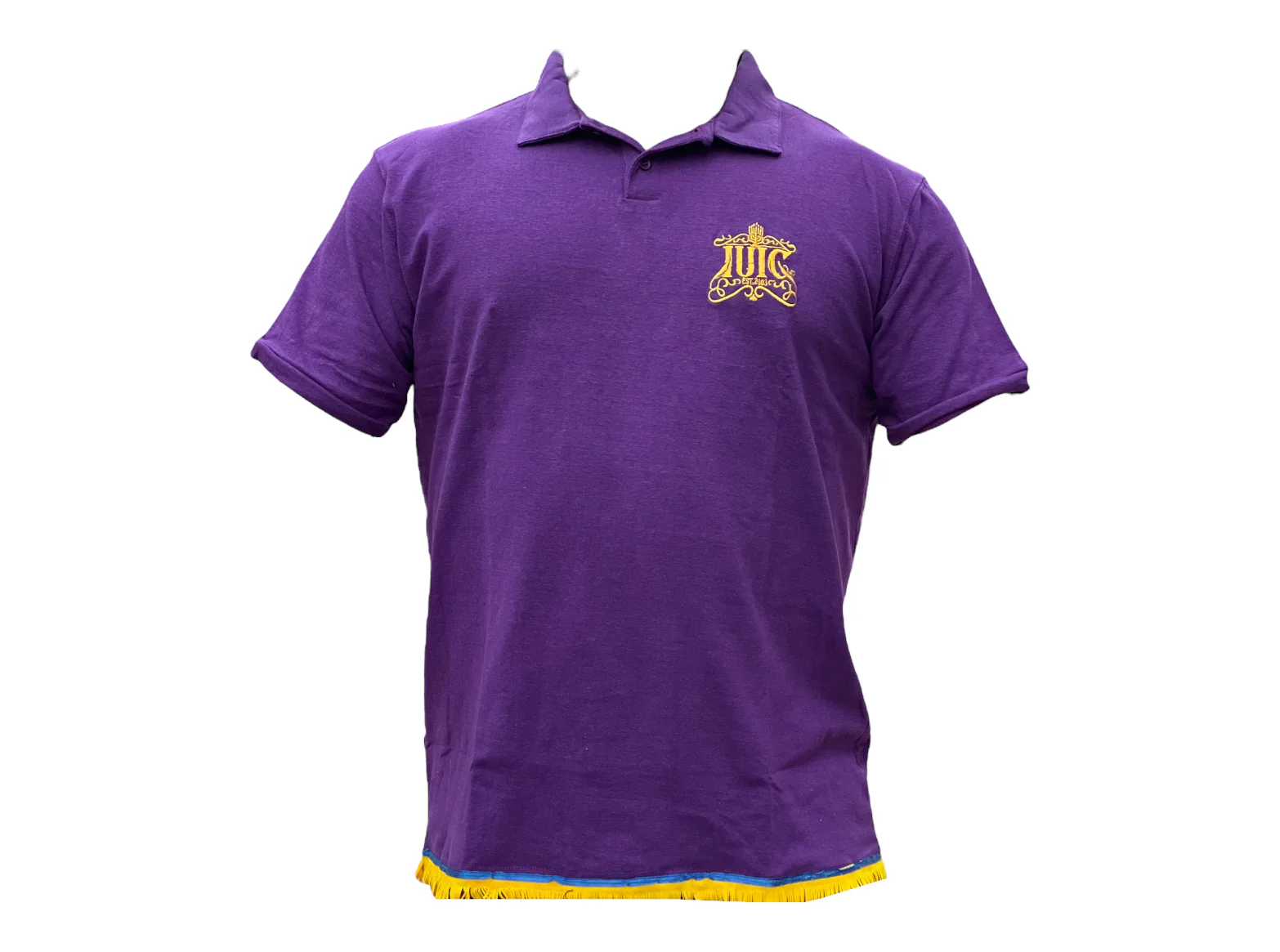 IUIC SHORT-SLEEVE FRINGED PURPLE POLO - Image 2