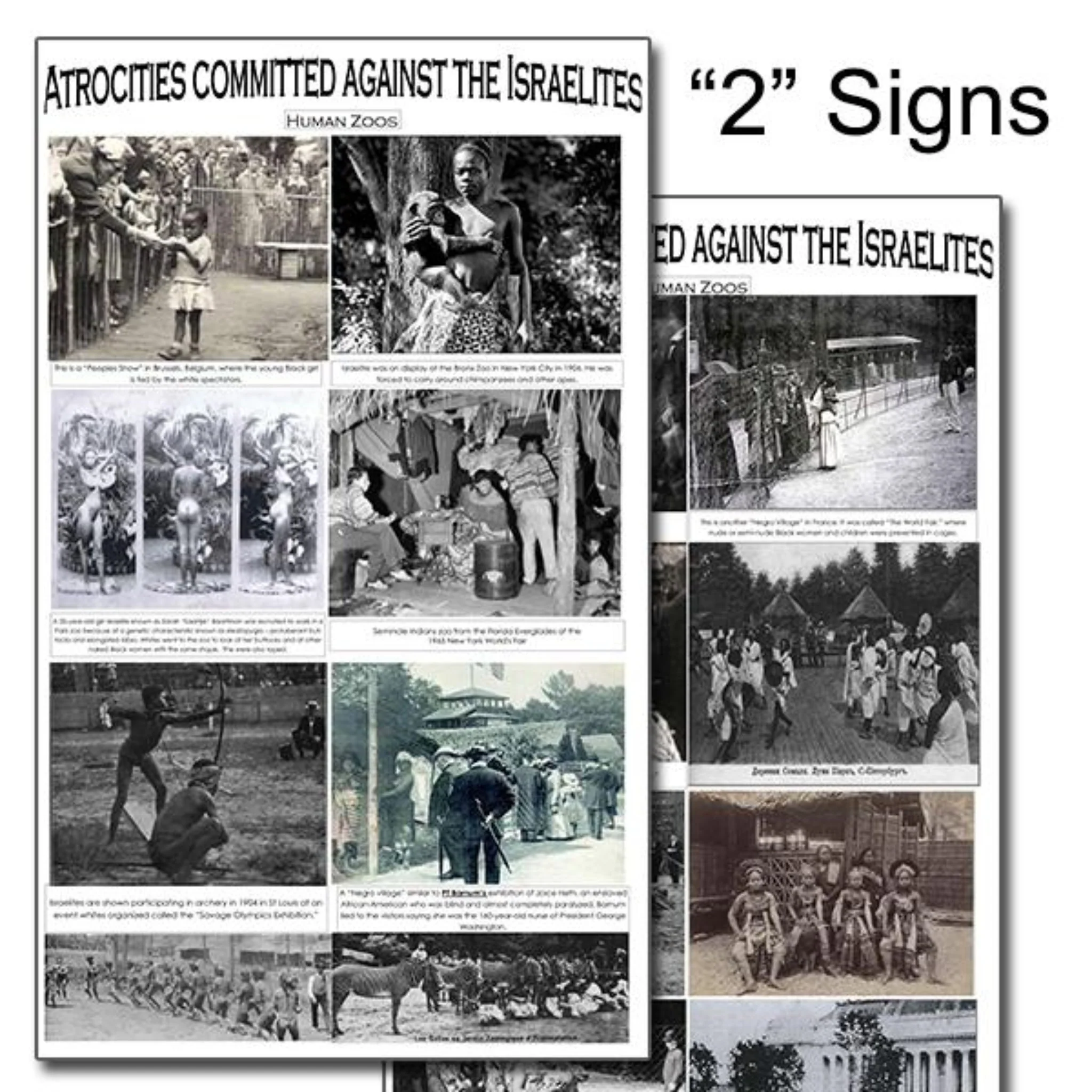 HUMAN ZOO CAMP SIGNS