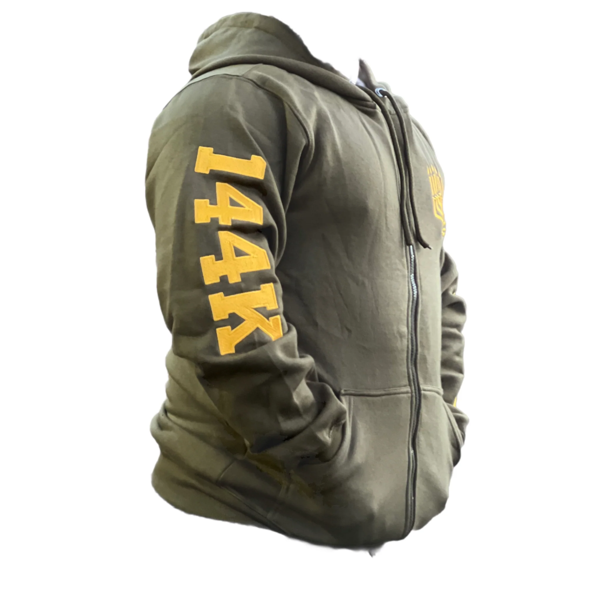 MEN'S ISRAEL EMBROIDED FRONT ZIPPER HOODED SWEATSHIRT - Image 9